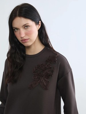 LC Waikiki Soft Touch Oversize Kadın Sweatshirt Tunik  (S6)