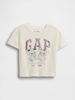 Gap Kız Bebek Beyaz Grafik Logo T-Shirt