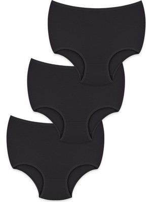 Konforx Kadın Külot Yüksek Bel 3'lü Paket - Günlük Kullanım, Pamuklu, Iç Giyim Farklı Renk Seçeneği