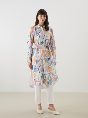 Lc Waikiki Yeni Sezon Desenli Oversize Kadın Gömlek Tunik