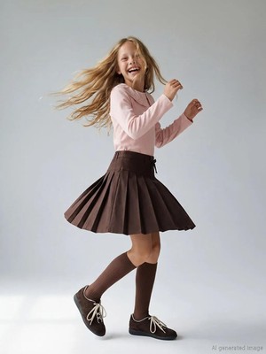 LC Waikiki Pileli Kız Çocuk Şort Etek  (S6)