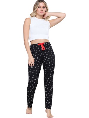 SARVONA Pijama Altı Modal  Ring Viskon Kumaş-Si̇yah