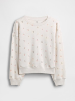 Gap Kız Çocuk Kırık Beyaz Vintagesoft Wedge Crewneck Sweatshirt