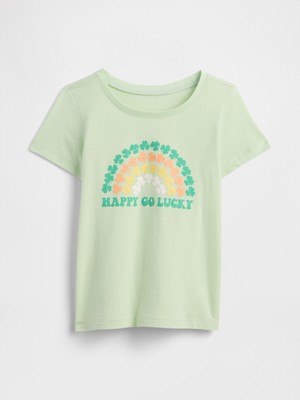 Gap Kız Bebek Açık Yeşil Grafik Baskılı T-Shirt
