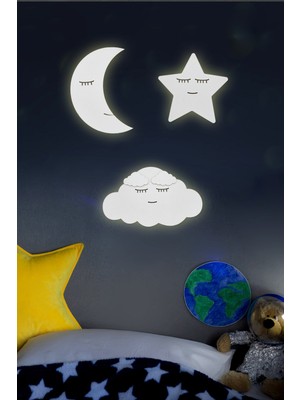 Normadia Yıldız ve Bulut Temalı Çocuk Odası Pilli Gece Lambası