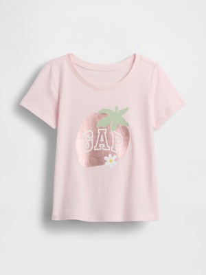 Gap Kız Bebek Pembe Grafik Baskılı T-Shirt
