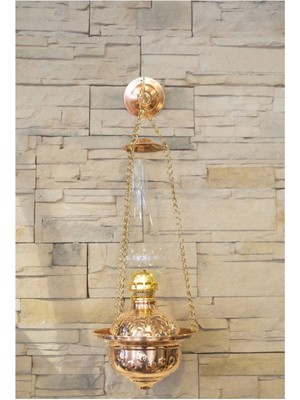 Normadia Bakır Gaz Lambası, Zincirli Model, Büyük Boy, Şık ve Dayanıklı Tasarım