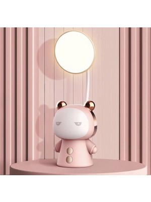 Normadia Sevimli Renk Değişen Çocuk Odası Gece Lambası, USB Şarjlı Pembe