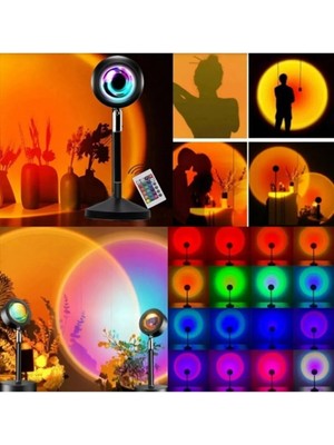 Normadia Kumandalı Gün Batımı Projektör Lamba, 16 Renkli Masa ve Fotoğraf Işığı