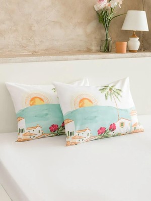 LC Waikiki Karışık Baskılı Pamuklu Yastık Kılıfı 2 Li 50X70 cm  (S6)