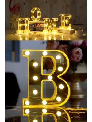 Normadia 3D LED Işıklı B Harfi, Doğum Günü ve Organizasyon Dekoru