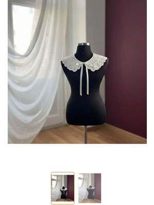 Pamuk Fisto Dantel Yaka (Saten Kurdele Bağlamalı)