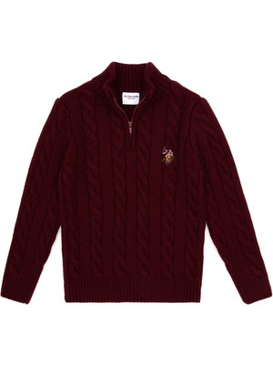 U.s. Polo Assn. Erkek Çocuk Bordo Kazak /triko 50315628-VR014
