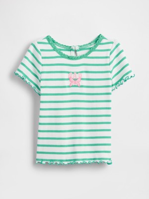 Gap Kız Bebek Yeşil Embroidered Logo T-Shirt
