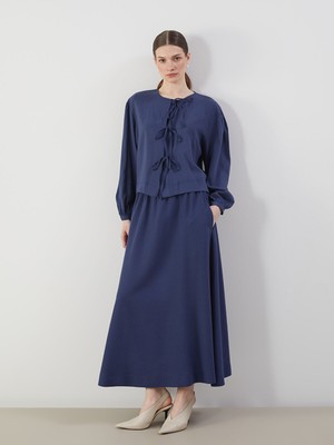 Lc Waikiki Yeni Sezon Beli Lastikli Keten Karışımlı Etek