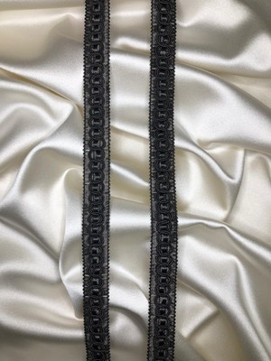 Kordone Pasalı Halkalı Şerit, Perde Şeridi, Dekoratif Koyu Gri ŞERİT,200 Metre, KOD-P375