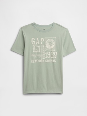 Gap Erkek Çocuk Açık Yeşil Grafik Baskılı T-Shirt