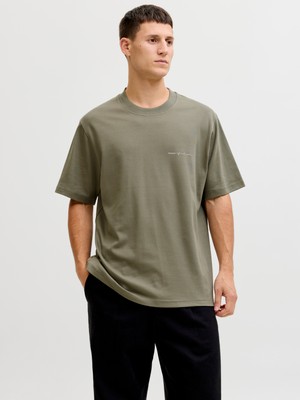 Jack & Jones Jack Jones Jprblaowen Ss Brandıng Tee Sn Erkek Haki Tshirt 12292397-03