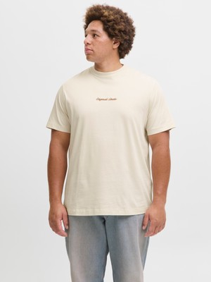 Jack & Jones Jack Jones Jornorrebro Emb Tee Ss Crew Neck Pls Erkek Beyaz Büyük Beden Tshirt 12284161-01