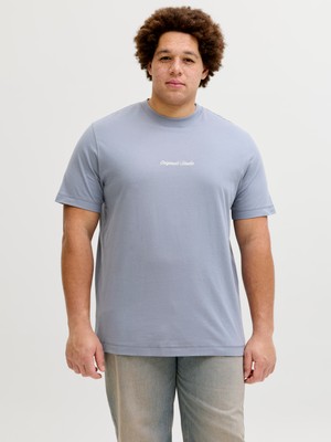 Jack & Jones Jack Jones Jornorrebro Emb Tee Ss Crew Neck Pls Erkek Gri Büyük Beden Tshirt 12284161-05