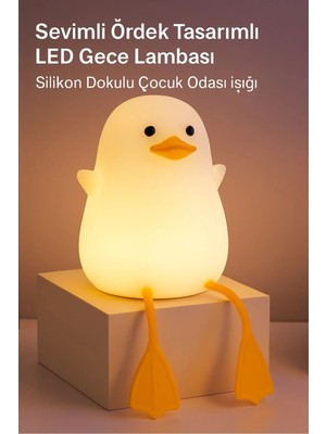 Normadia Sevimli Ördek Silikon Gece Lambası, Renkli Işıklı Bebek Odası Aydınlatması