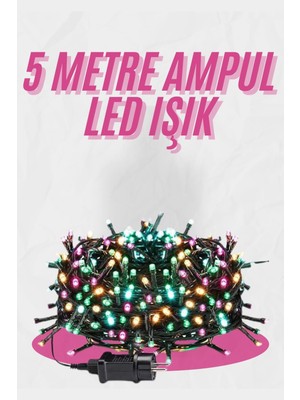 Selfbuysell 5 Metre Ampul LED Işık Renkli Rgb Çok Renkli LED Aydınlatma