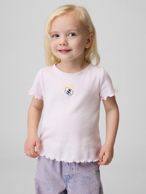 Gap Kız Bebek Açık Pembe Embroidered Logo T-Shirt