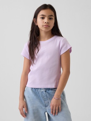 Gap Kız Çocuk Lila Arch Logo Rib T-Shirt