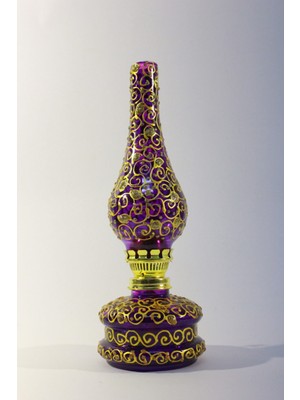 Normadia Vitray Desenli Gaz Lambası 11 cm Çap, 33 cm Yükseklik, Şık ve Zarif Tasarım