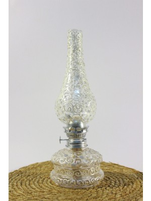 Normadia Vitray Desenli Gaz Lambası, 11 cm Çap, 33 cm Yükseklik, Şık Dekoratif Tasarım