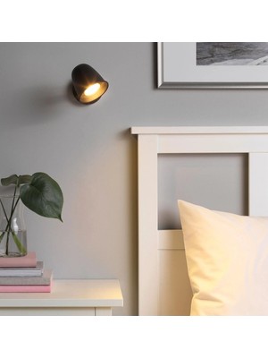 Normadia Oynar Başlıklı Duvar Lambası 9 cm Siyah Çelik Dekoratif Aydınlatma