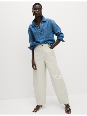 Marks & Spencer Pamuklu Lastikli Bel Pantolon