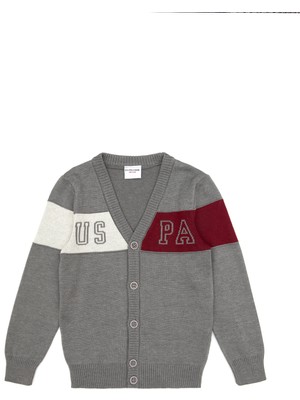 U.s. Polo Assn. Erkek Çocuk Gri Melanj Hırka (Triko) 50317115-VR086