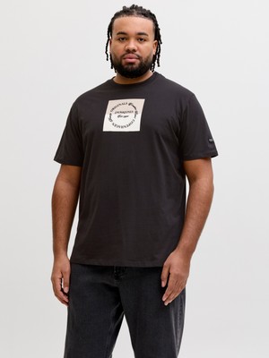 Jack & Jones Jack Jones Jorcatskılls Square Brand Tee Ss Cn Pls Erkek Siyah Büyük Beden Tshirt 12298472-02