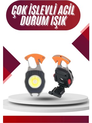Selfbuysell 7 Modlu Mini LED Lamba Anahtarlık USB Şarjlı Kamp Için Taşınabilir