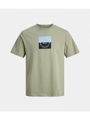 Jack & Jones Jack Jones Jorcatskılls Square Brandıng Tee Sscn Ln Erkek Yeşil Tshirt 12290856-06