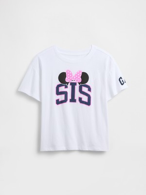 Gap Kız Çocuk Beyaz Oversized Big Sis Grafik Baskılı T-Shirt