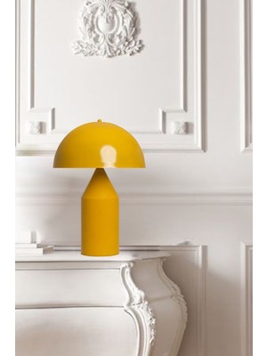 Normadia Modern Sarı Masa Lambası, Metal Gövde, Okuma ve Ev Aydınlatma Şıklığı