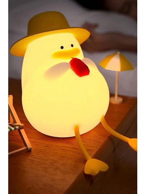 Normadia Sevimli Bebek Odası LED Gece Lambası, Şarjlı, Dokunmatik, Ördek Figürü