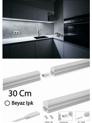 Normadia 30CM LED Tezgah ve Raf Aydınlatma Seti, Beyaz, Anahtarlı