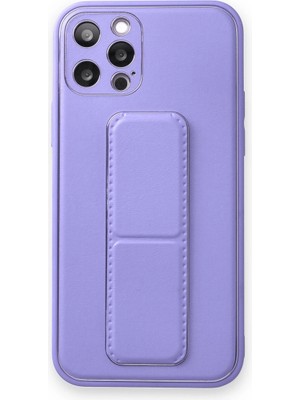 Buğz Iphone 12 Pro Kılıf Coco Deri Standlı Kapak - Koyu Lila