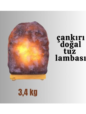 Normadia Doğal Çankırı Tuz Lambası 3-4 Kg, Gri, Elde Çekiçli, Sağlıklı ve Şık Tasarım