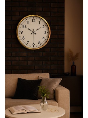 Norino Zentime Gold Standart 52 cm Metal Zarif Duvar Saati