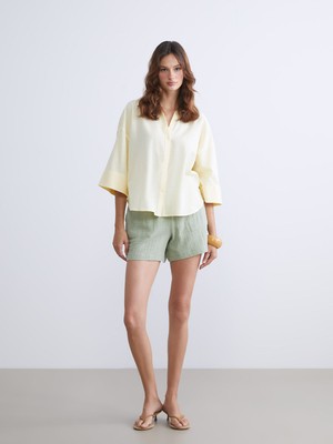 Lc Waikiki Yeni Sezon Beli Lastikli Müslin Kadın Şort