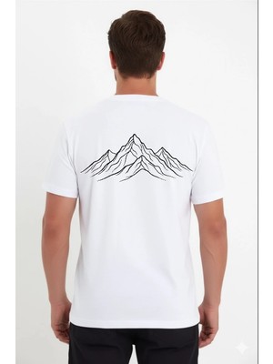 Erkek Nihilist Penguen Özel Tasarım Oversize Bisiklet Yaka Tişört - Beyaz