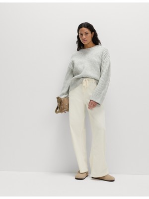 Marks & Spencer Pamuk Karışımlı Kadife Geniş Paça Pantolon