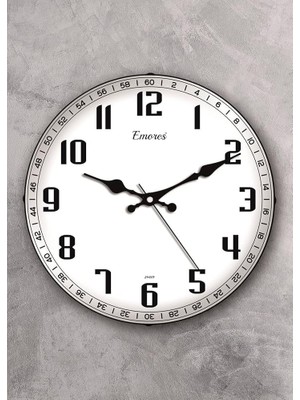 Skygo 36 cm Gerçek Cam Akar Saniye Sessiz Mekanizma Duvar Saati