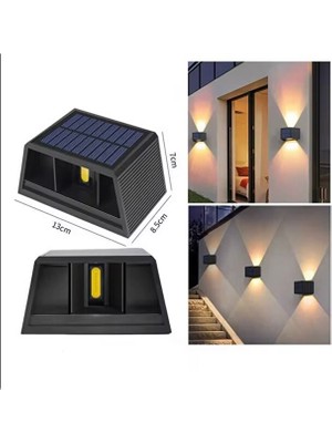 Norino Güneş Enerjili Çift Yönlü Duvar Lambası - Bahçe ve Dış Mekan Aydınlatması