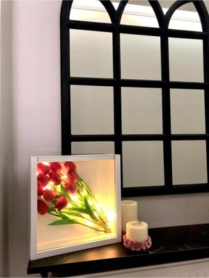 Normadia Şık 30X30 cm Beyaz Ledli Çerçeve, Modern Dekorasyon Için Ideal