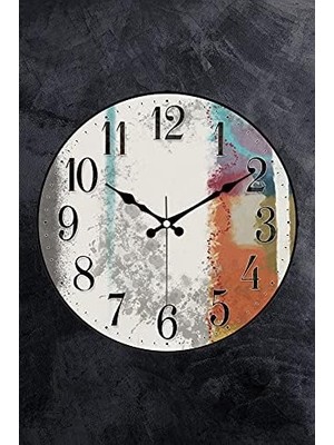 Skygo 36 cm Dekoratif Gerçek Cam Sessiz Mekanizma Duvar Saati